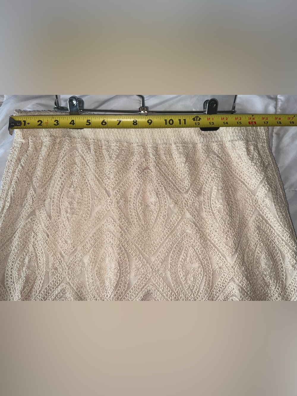 Cream Textured Midi Skirt - Picture 8 of 12